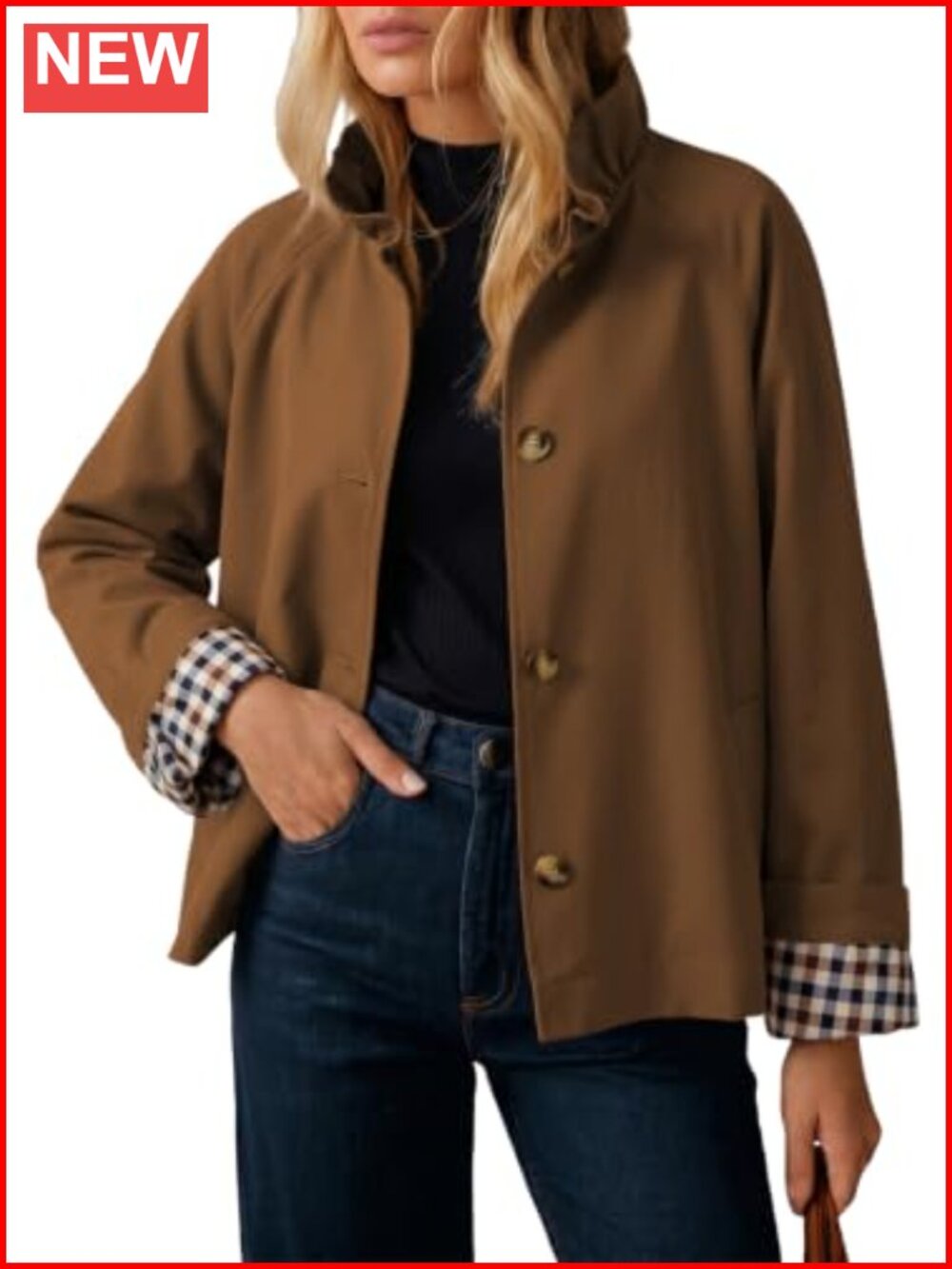 Womens Trench Coat Lightweight Single Breasted Long Sleeve Button Down